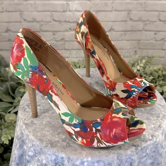 Christian Siriano for Payless “Kate” Tropical Floral PeepToe Heel WMS 7.5M💐NWOT - Picture 9 of 9